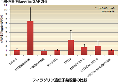グラフ：フィラグイン遺伝子発現量の比較