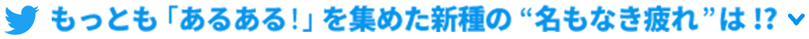 もっとも「あるある！」を集めた”名もなき疲れ”は！？
