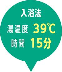 入浴法 湯温度39℃ 時間15分