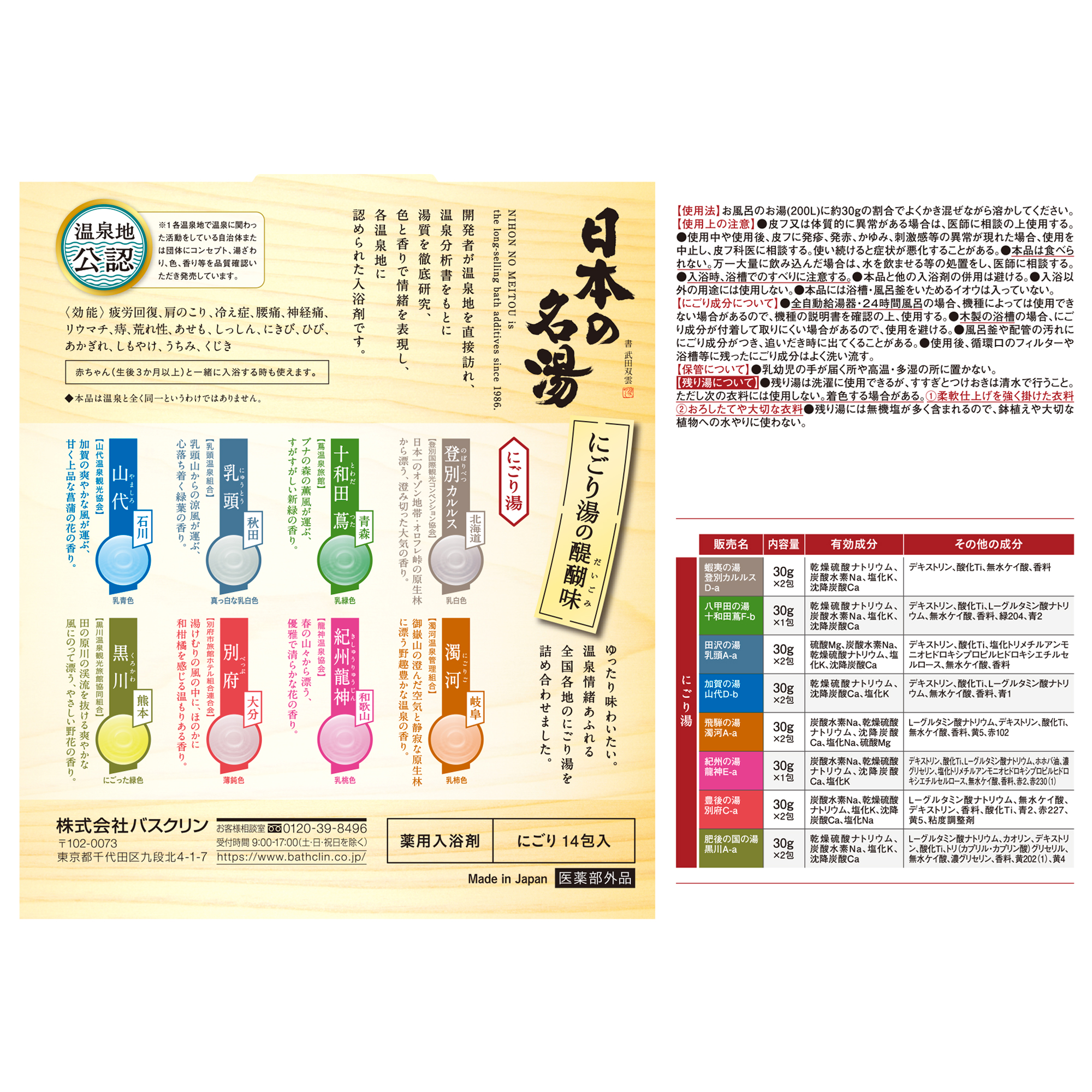 日本の名湯 にごり湯の醍醐味（だいごみ）